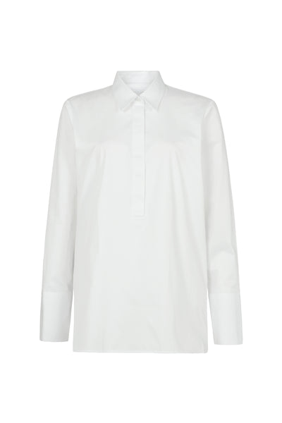 Carla "The Pop-over" White Tunic Organic Cotton Shirt