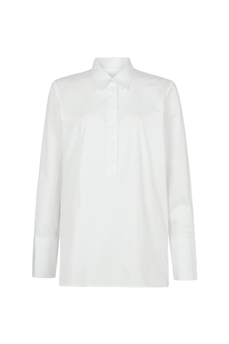 Carla "The Pop-over" White Tunic Organic Cotton Shirt