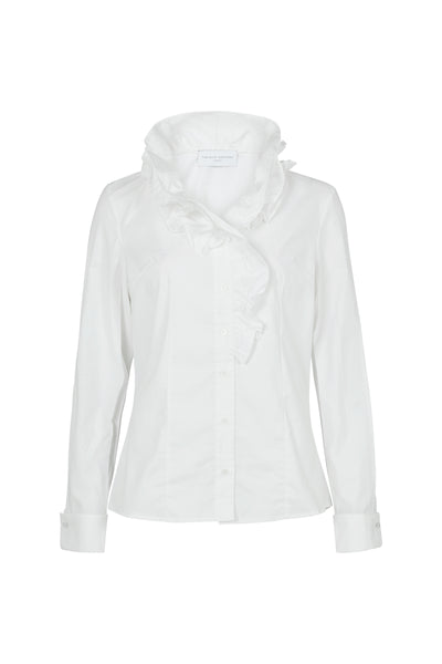 Willow White Ruffle Collar Shirt