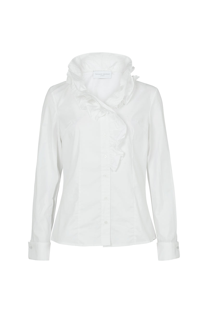 Willow White Ruffle Collar Shirt