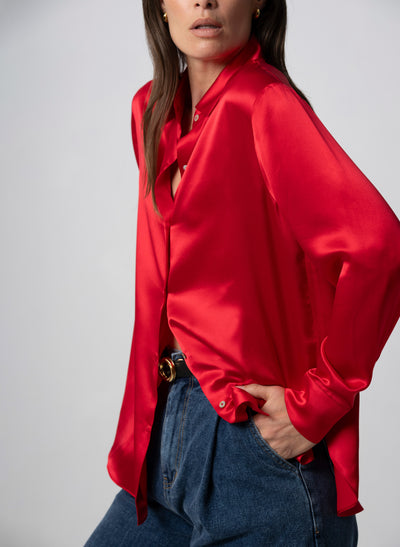 ALICE RED ULTIMATE CLASSIC SILK BLOUSE