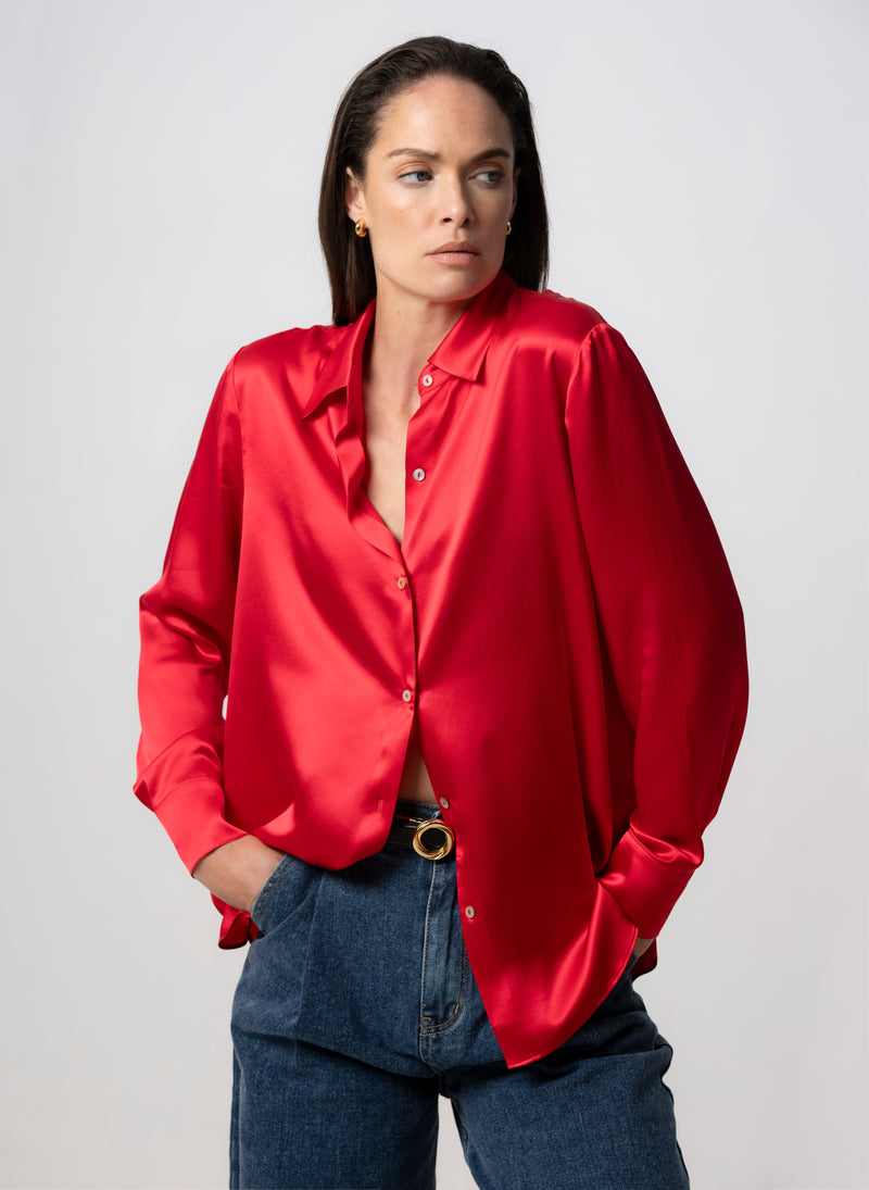 ALICE RED ULTIMATE CLASSIC SILK BLOUSE