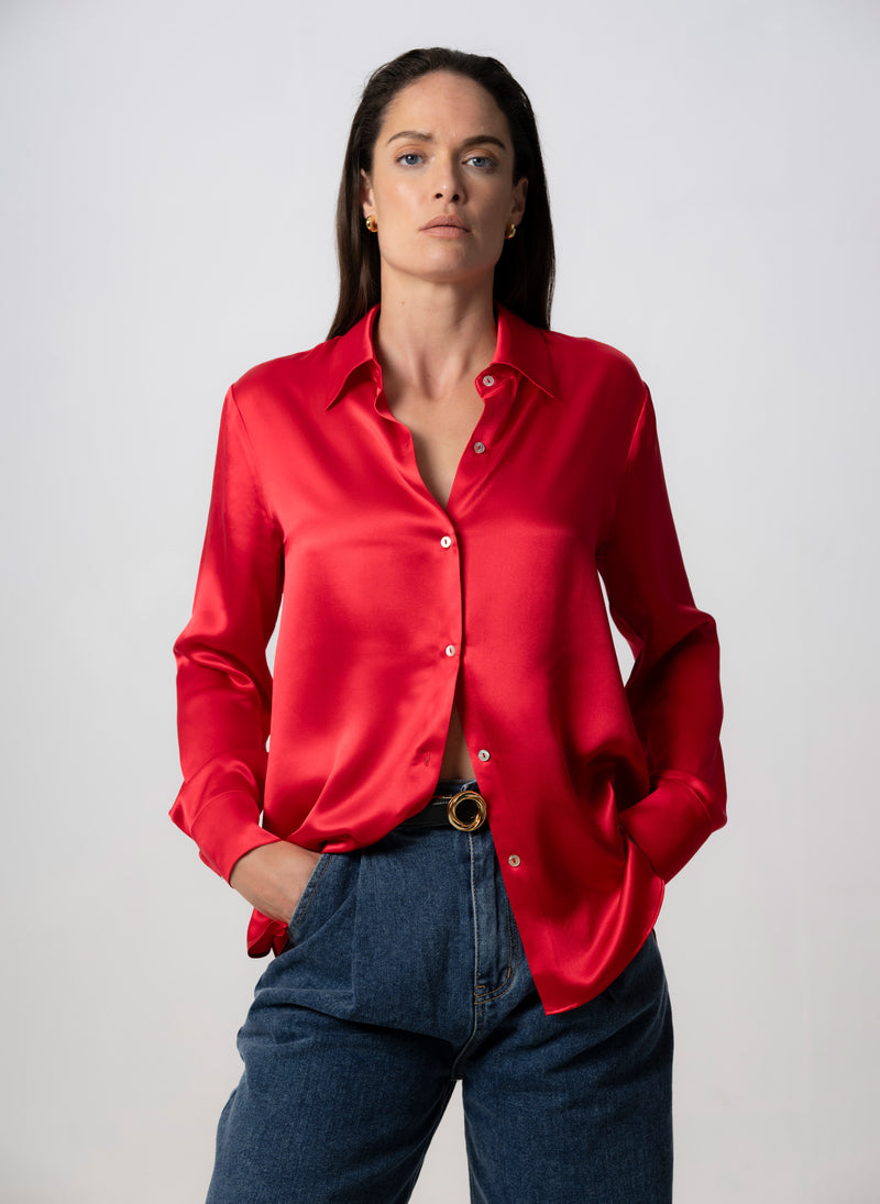 ALICE RED ULTIMATE CLASSIC SILK BLOUSE