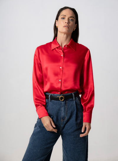 ALICE RED ULTIMATE CLASSIC SILK BLOUSE