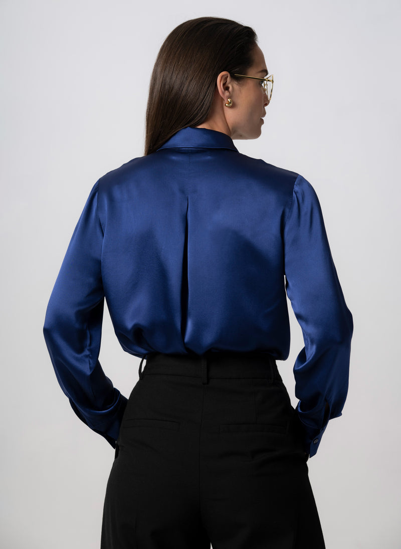 ALICE SAPPHIRE ULTIMATE CLASSIC SILK BLOUSE