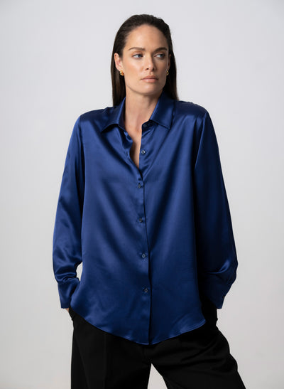 ALICE SAPPHIRE ULTIMATE CLASSIC SILK BLOUSE