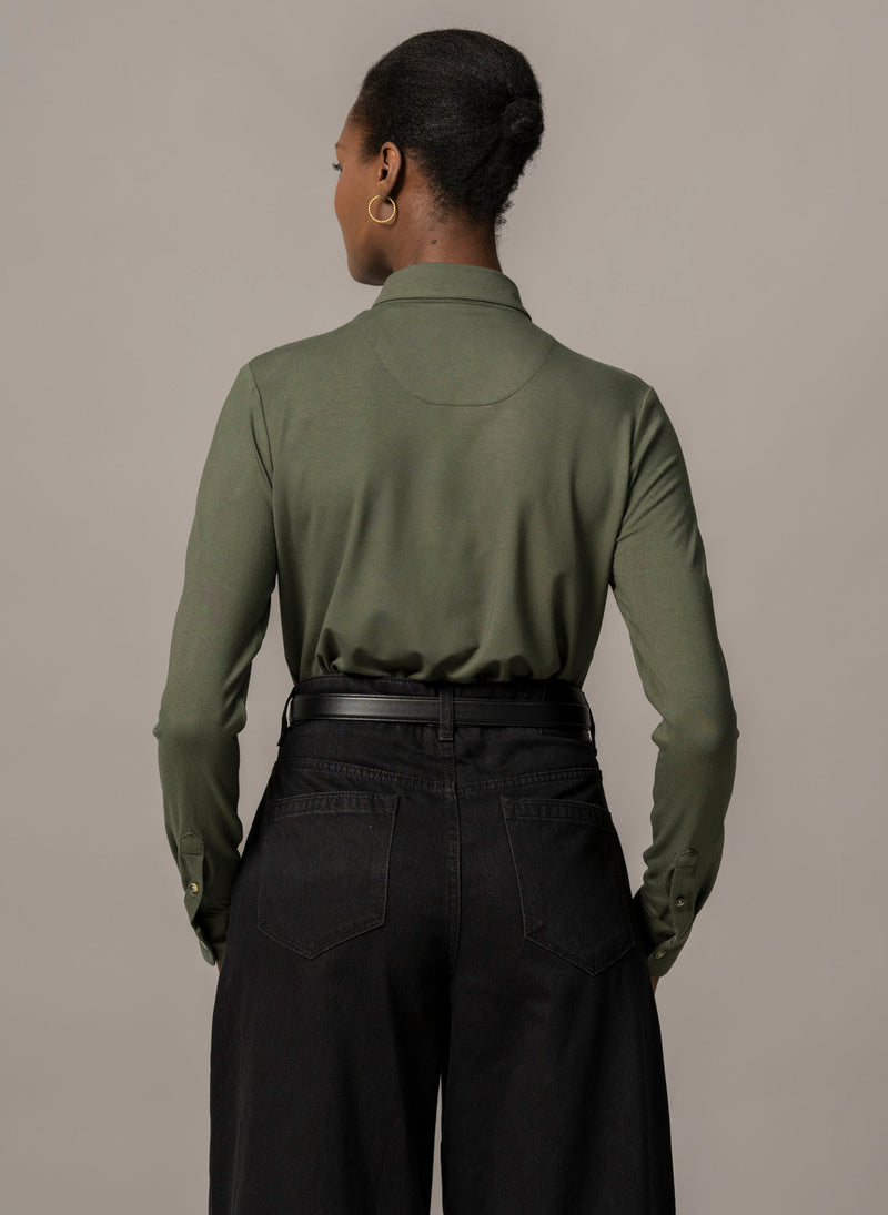 CASSIA BLACK EVERYDAY CLASSIC JERSEY SHIRT