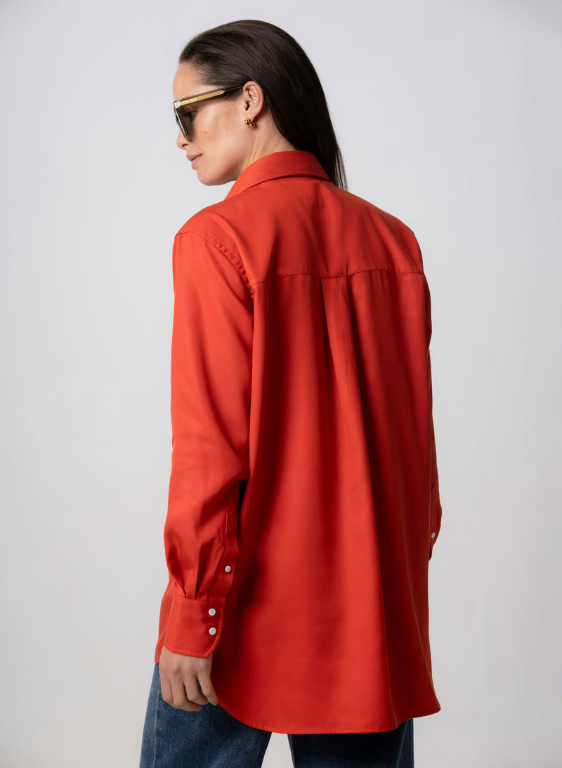 MAX “THE BOYFRIEND” VERMILLION SHIRT IN TENCEL