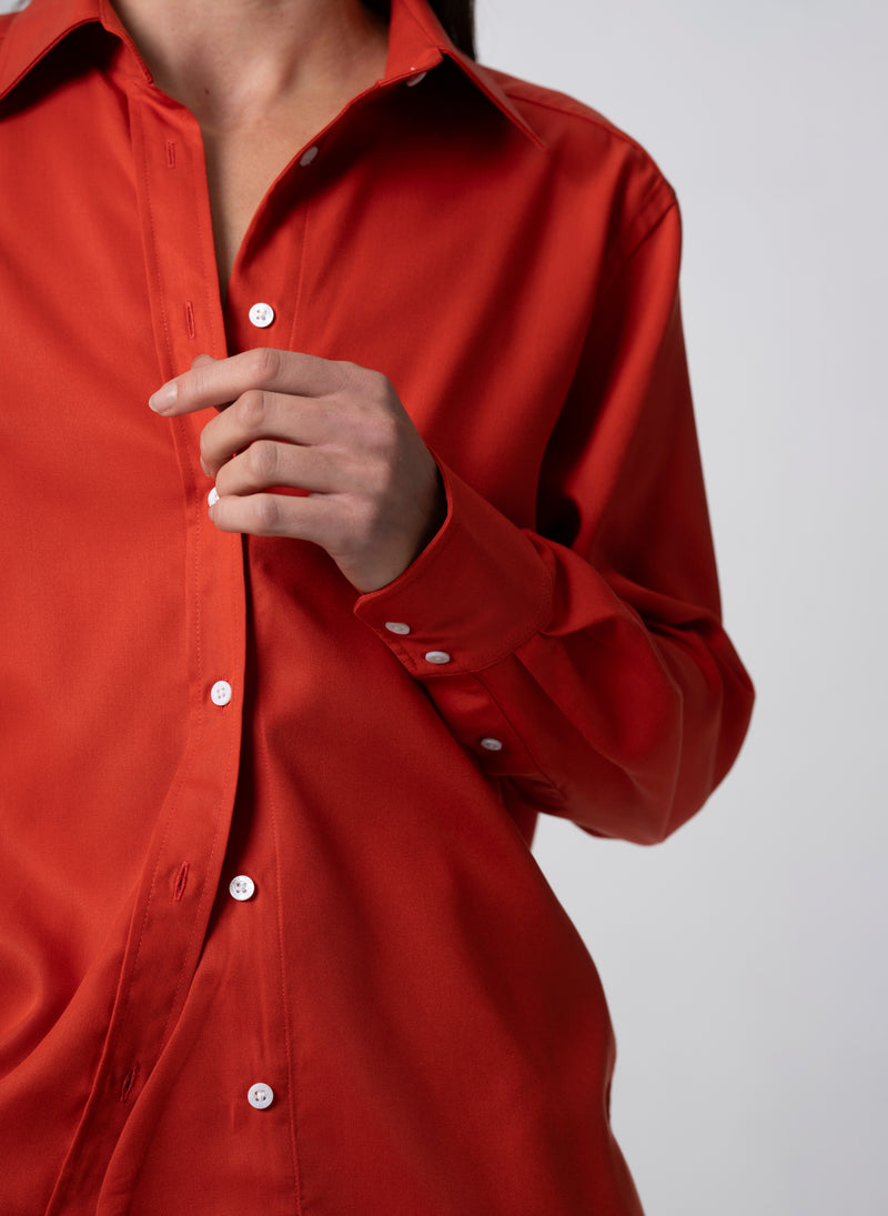 MAX “THE BOYFRIEND” VERMILLION SHIRT IN TENCEL