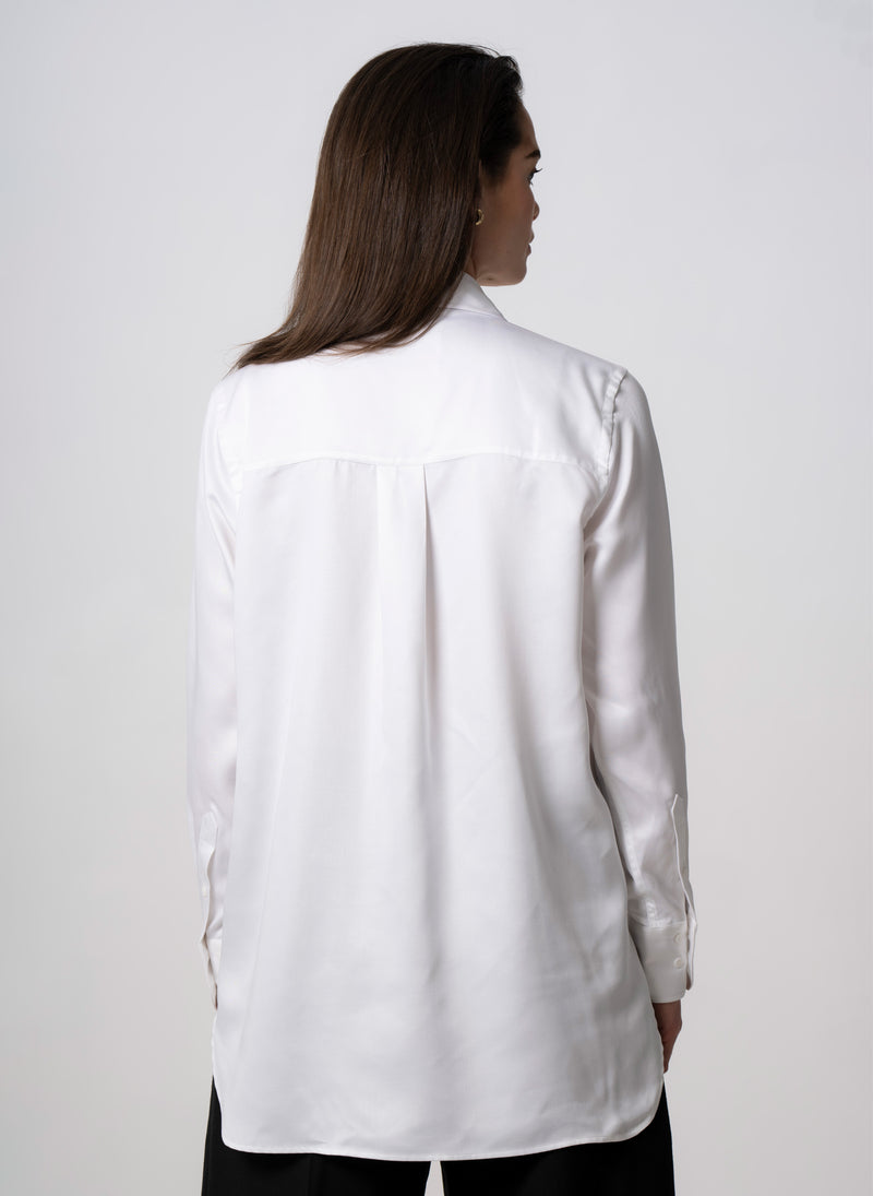 MAX RELAXED FIT WHITE SHIRT IN TENCEL