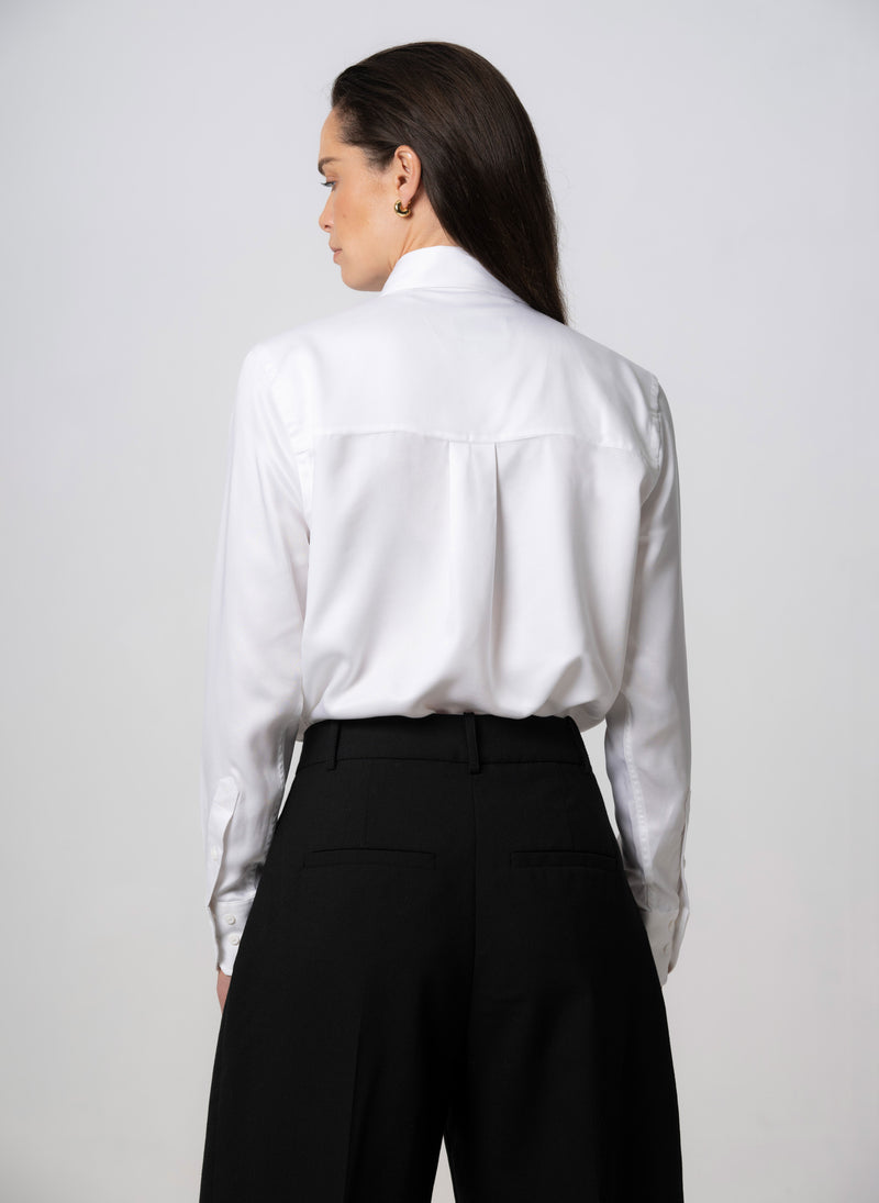 MAX RELAXED FIT WHITE SHIRT IN TENCEL