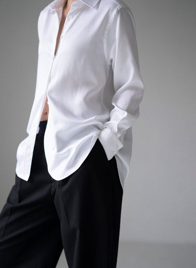 MAX RELAXED FIT WHITE SHIRT IN TENCEL