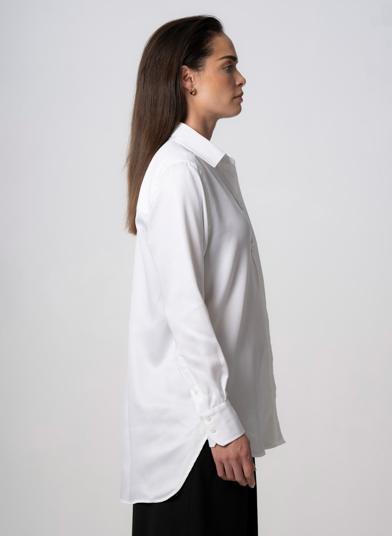 MAX RELAXED FIT WHITE SHIRT IN TENCEL