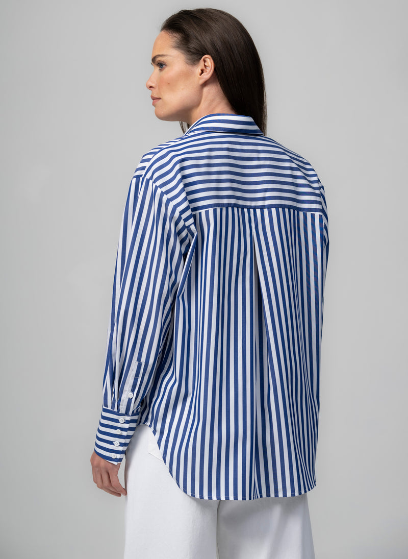 PARIS "THE FRENCH GIRL" LARGE STRIPE  OVERSIZED COTTON SHIRT