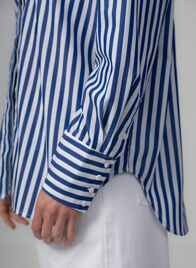 PARIS "THE FRENCH GIRL" LARGE STRIPE  OVERSIZED COTTON SHIRT