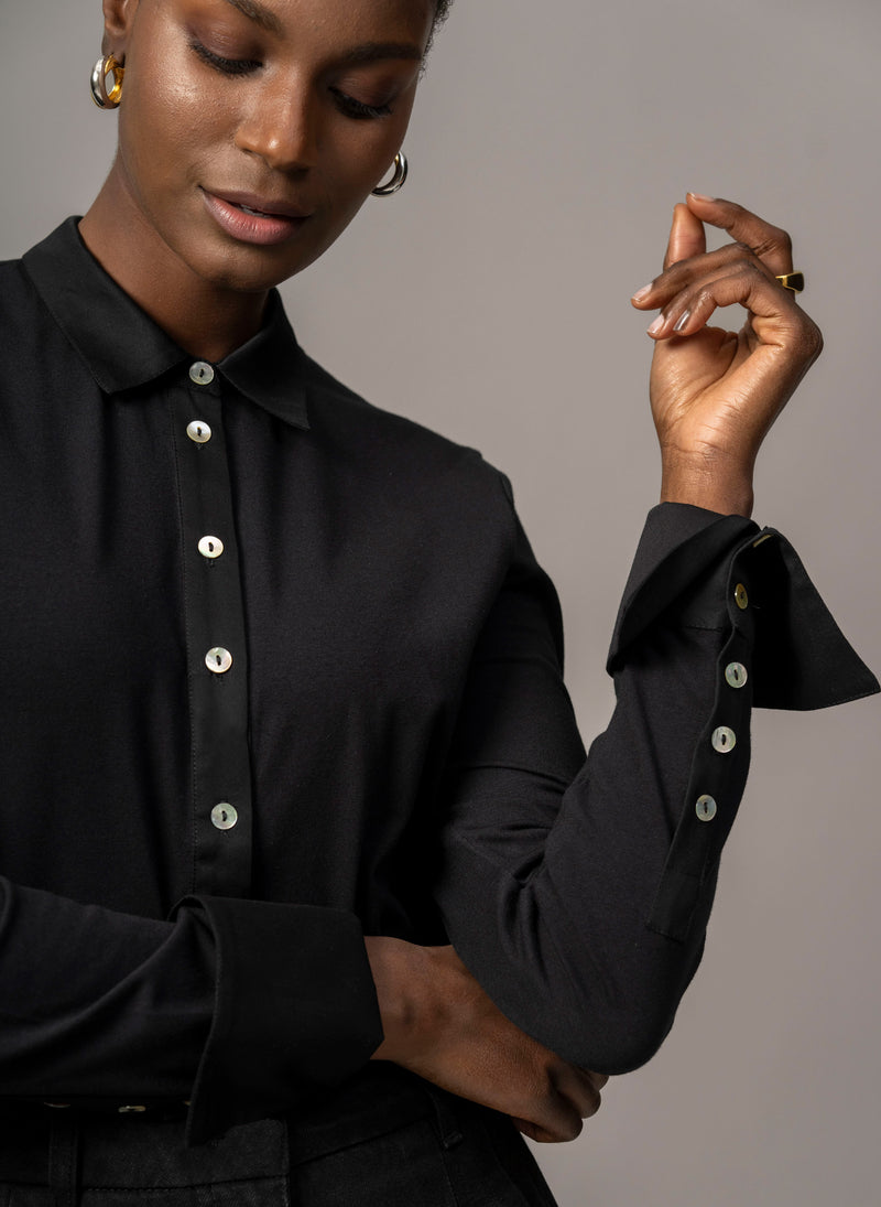 PATRICIA BLACK JERSEY COTTON SHIRT