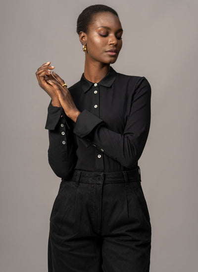 PATRICIA BLACK JERSEY COTTON SHIRT