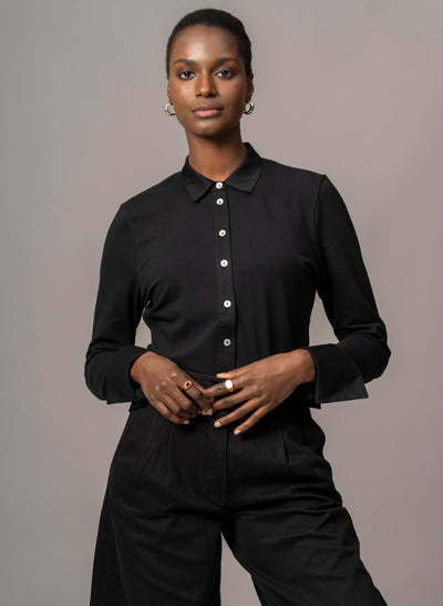 PATRICIA BLACK JERSEY COTTON SHIRT