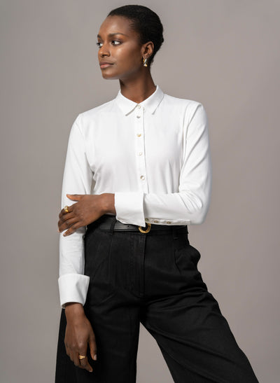 Patricia White Jersey Cotton Shirt