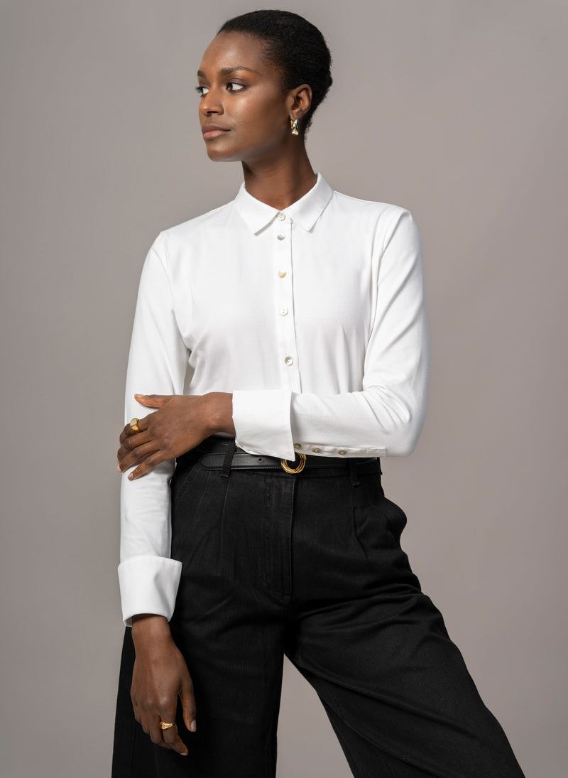 PATRICIA WHITE JERSEY COTTON SHIRT