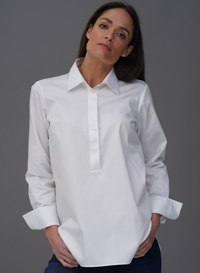 Long white shirt womens best sale