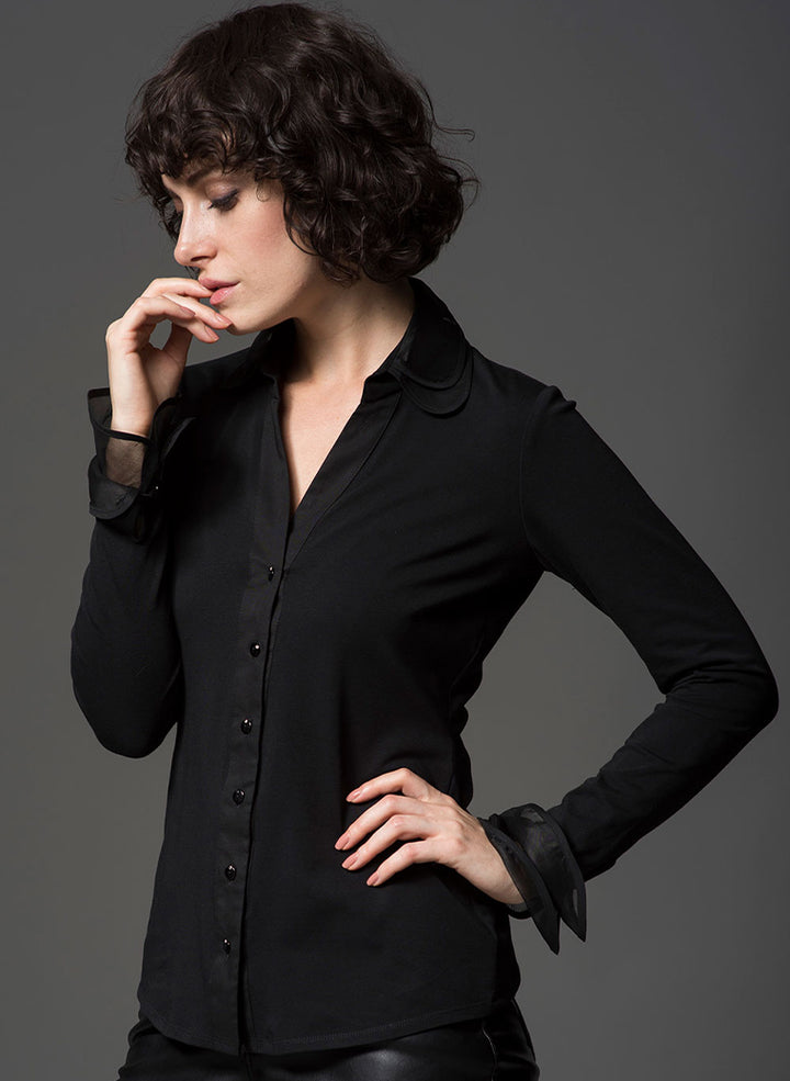 Black dressy shirt womens best sale